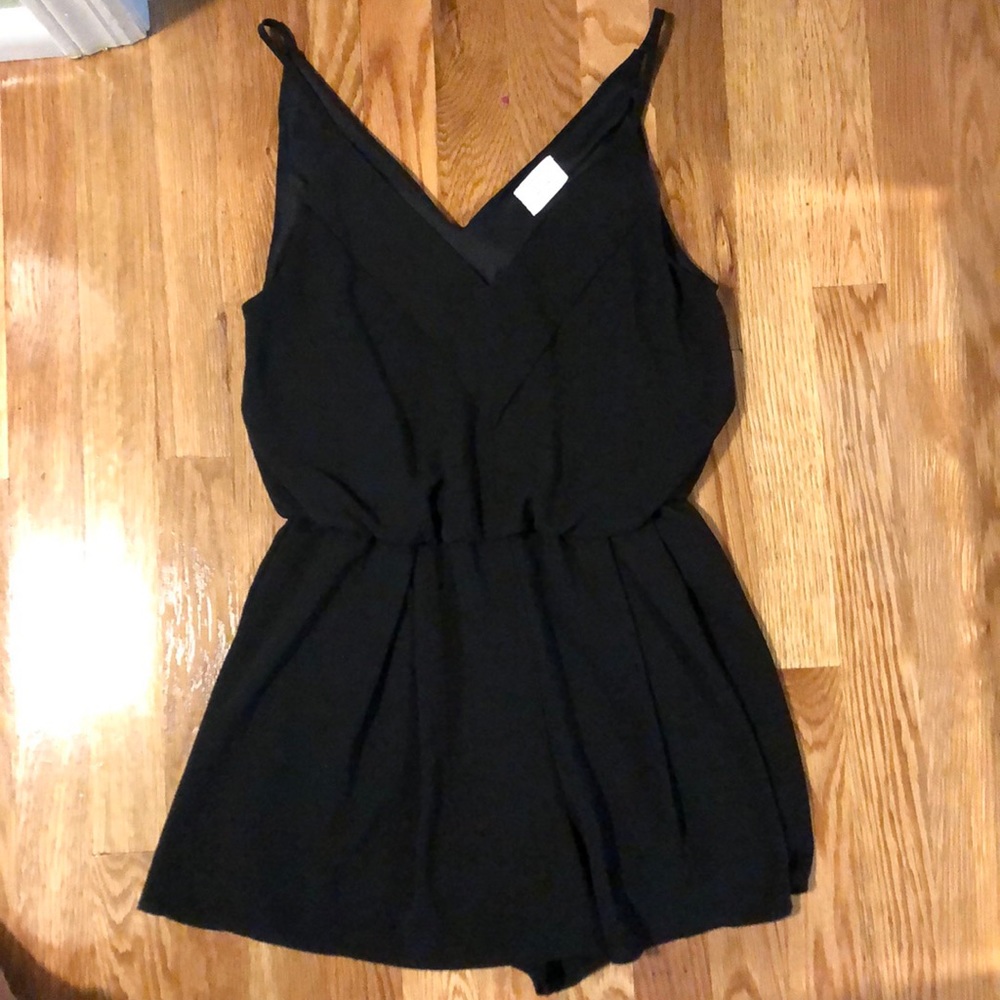 Black chiffon romper